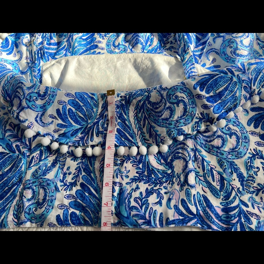 RARE Lilly Pulitzer GRETNA 16 LINEN Skirt Set BAHA BLUE BIRD IS THE WORD NWT - Picture 6 of 15
